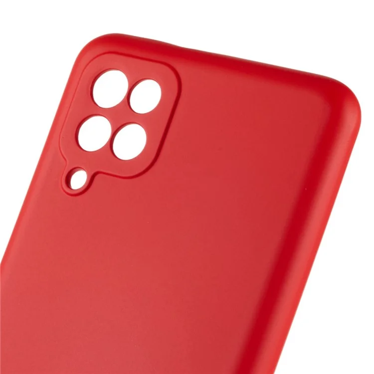 Für Samsung Galaxy A12 / M12 / A12 Nacho 4G Flüssiges Silikon Textur Handy Sturzsichere Hülle 2.0mm Dicke Arc Kante TPU Hülle - Rot