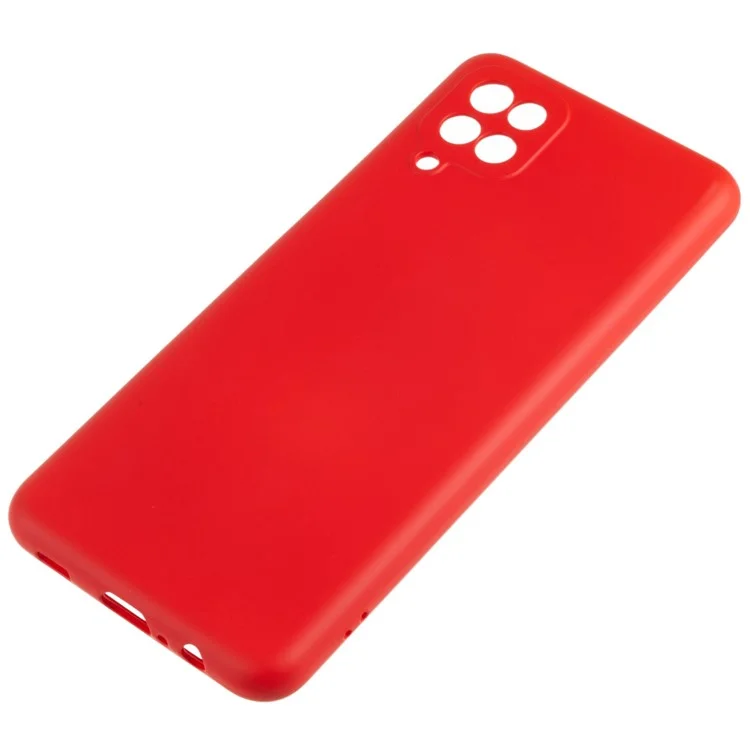 Für Samsung Galaxy A12 / M12 / A12 Nacho 4G Flüssiges Silikon Textur Handy Sturzsichere Hülle 2.0mm Dicke Arc Kante TPU Hülle - Rot