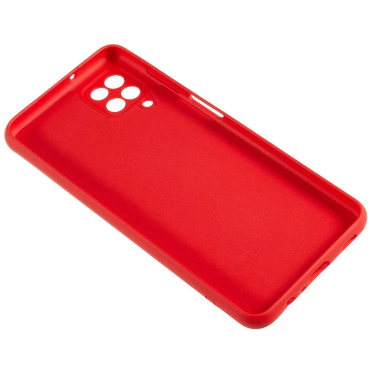 Für Samsung Galaxy A12 / M12 / A12 Nacho 4G Flüssiges Silikon Textur Handy Sturzsichere Hülle 2.0mm Dicke Arc Kante TPU Hülle - Rot