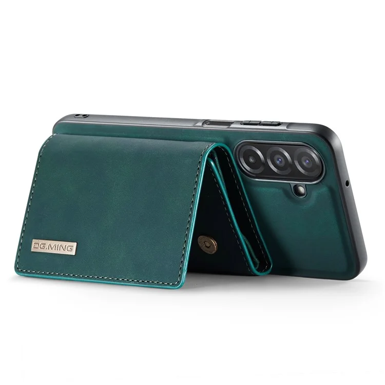 DG.MING M1 Series for Samsung Galaxy A26 5G Case Kickstand PU Phone Cover with Detachable Wallet - Green