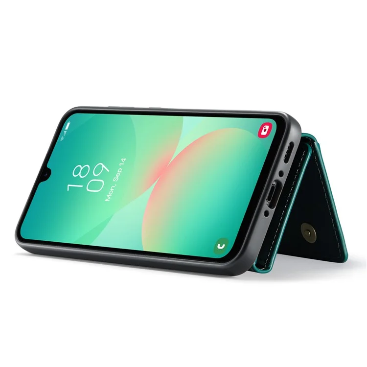 DG.MING M1 Series for Samsung Galaxy A26 5G Case Kickstand PU Phone Cover with Detachable Wallet - Green