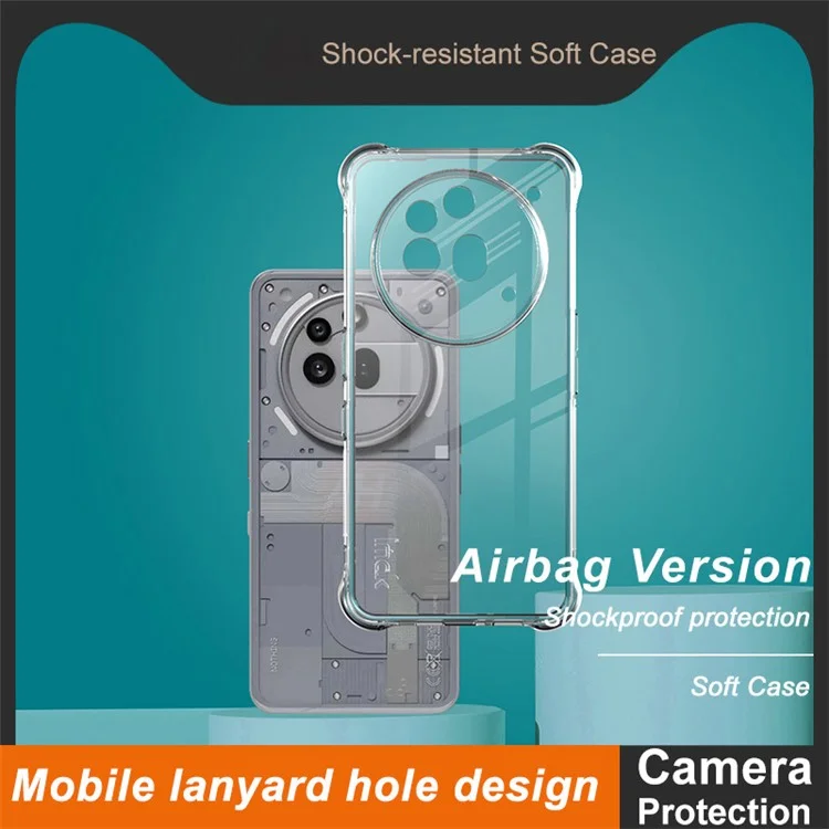 IMAK Pour Nothing Phone (3a) Pro Étui TPU Protection Antichoc avec Coussin d'Air - Transparent