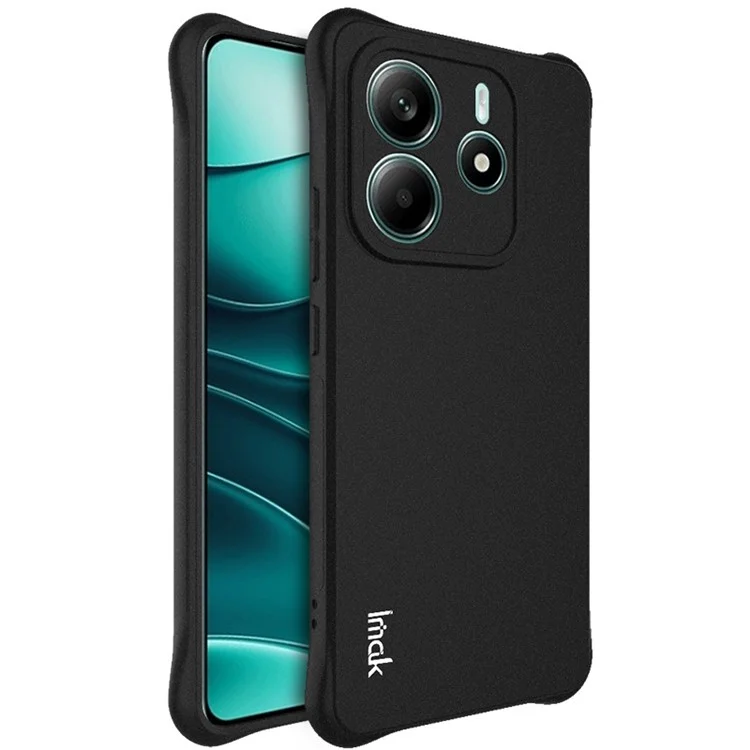 Étui IMAK pour Xiaomi Redmi Note 14 5G Coque de Protection TPU Antichoc avec Coussin d'Air - Noir Mat
