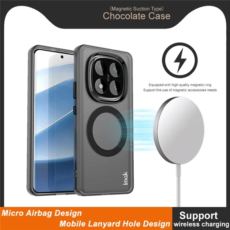 Étui IMAK pour Xiaomi Redmi Note 14 Pro 5G / Poco X7 5G Compatible avec MagSafe PC + TPU Coque de Protection Arrière pour Téléphone