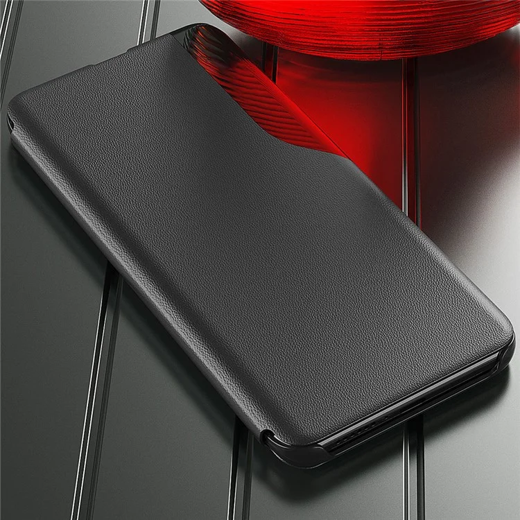 For iPhone 16e Phone Case Folio Flip PU Leather Stand Cover - Black