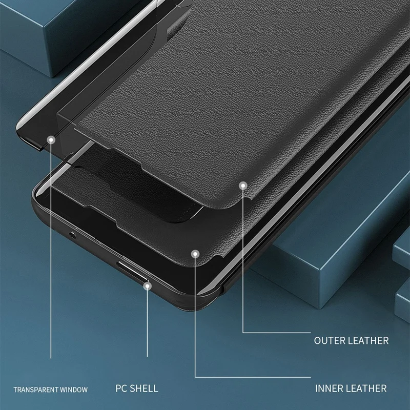 For iPhone 17e / 16e Phone Case Folio Flip PU Leather Stand Cover - Sapphire