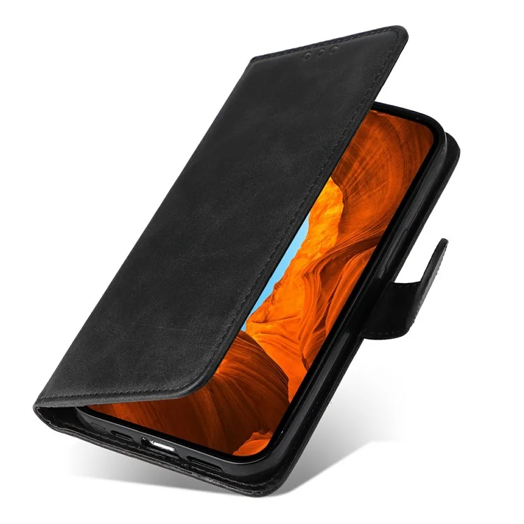 Capa para Honor X8c 4G Carteira em Couro PU Flip Cover para Celular - Preto