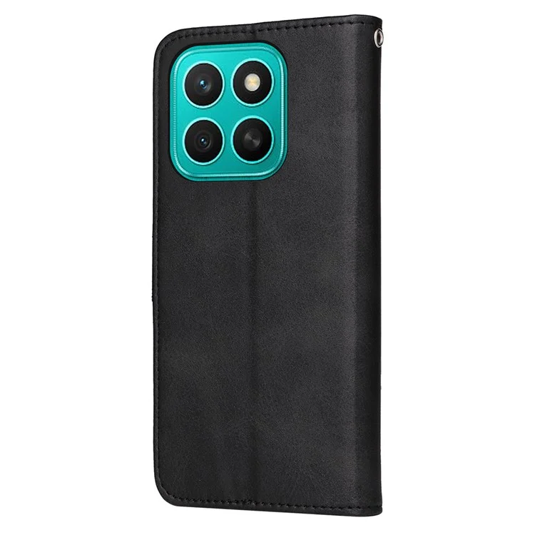 Capa para Honor X8c 4G Carteira em Couro PU Flip Cover para Celular - Preto