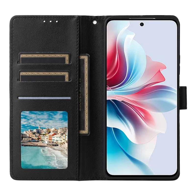 For Realme C75 4G / 14x 5G Case Wallet Stand View PU Leather Phone Cover - Black