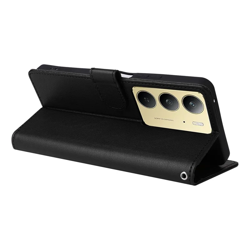 For Realme C75 4G / 14x 5G Case Wallet Stand View PU Leather Phone Cover - Black