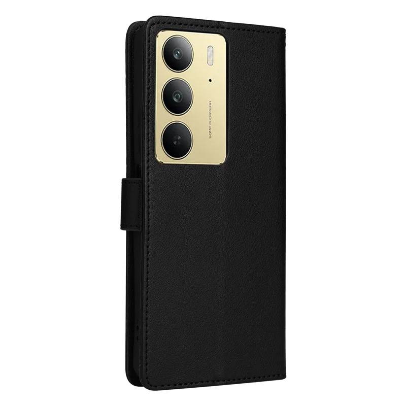 For Realme C75 4G / 14x 5G Case Wallet Stand View PU Leather Phone Cover - Black