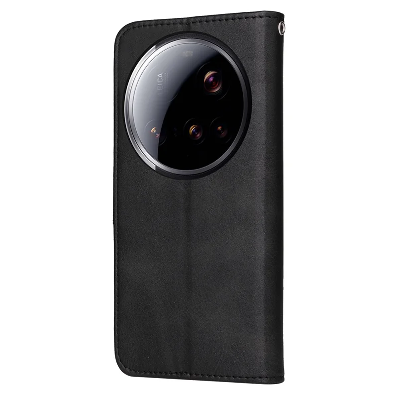 Für Xiaomi 15 Ultra Hülle Geldbörse PU-Leder Folio Flip Handyhülle - Schwarz