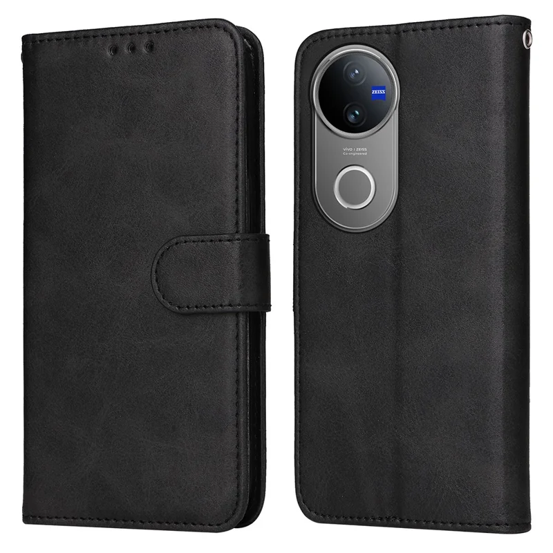 Étui portefeuille en cuir PU pour vivo V50 5G - Rabat à clapet, Housse de téléphone - Noir
