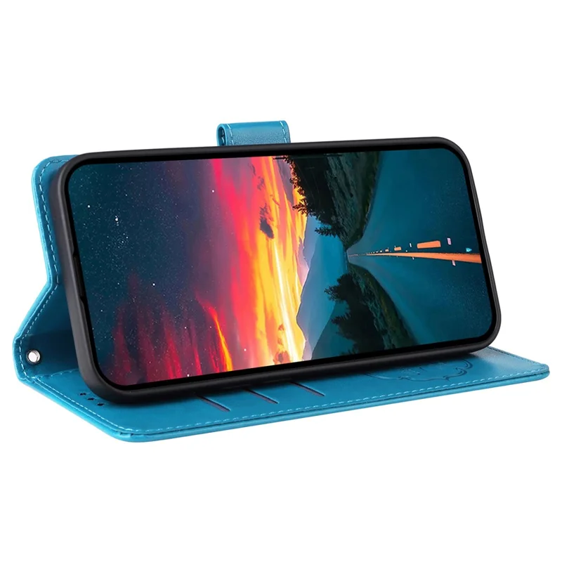 For Oppo A5 Pro 4G (Global) / 5G (Global) / A5 Energy 5G (China) Case Butterfly Floral Imprint Wallet Stand Leather Phone Cover - Blue