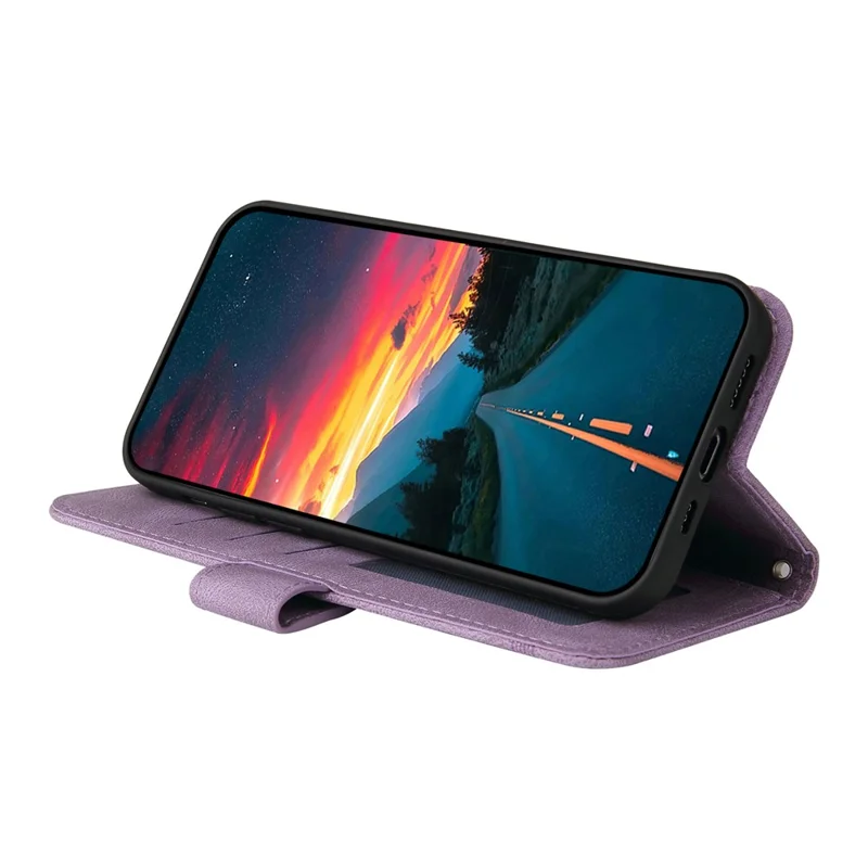 For Honor X8c 4G Leather Wallet Cases Skin Touch Phone Cover Stand with Strap - Purple