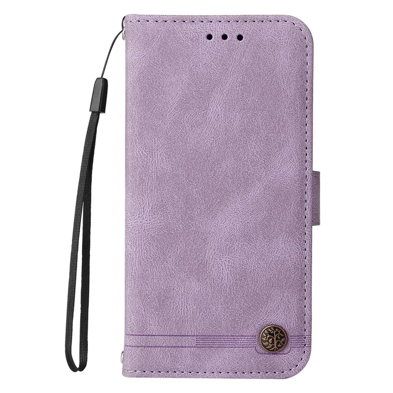 For Honor X8c 4G Leather Wallet Cases Skin Touch Phone Cover Stand with Strap - Purple