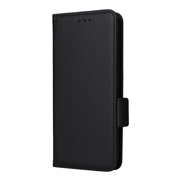 For ZTE Blade V70 Max / nubia V70 Max Case with Wrist Strap Litchi Texture PU Leather Wallet Phone Cover - Black