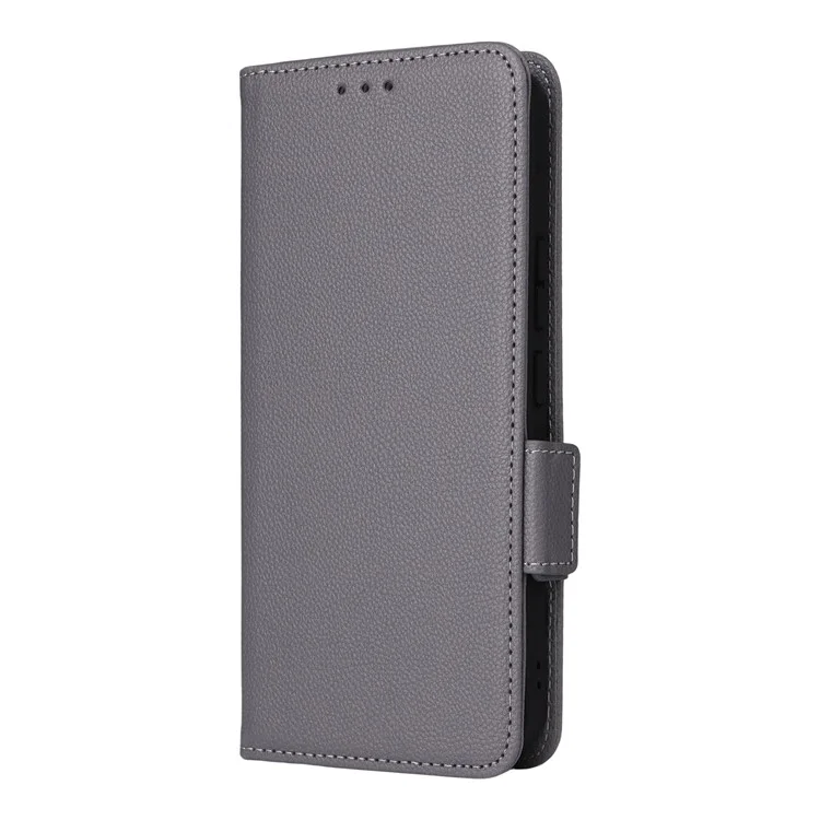 For ZTE Blade V70 Max / nubia V70 Max Case with Wrist Strap Litchi Texture PU Leather Wallet Phone Cover - Grey