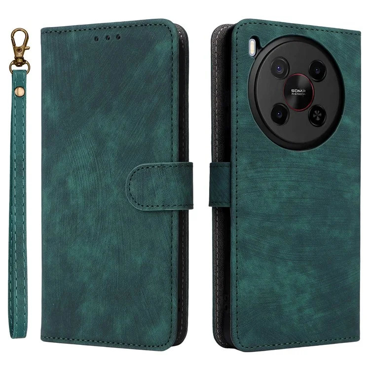 For ZTE Blade V70 Max / nubia V70 Max Case Wallet RFID Blocking PU Leather Cover Viewing Stand - Green