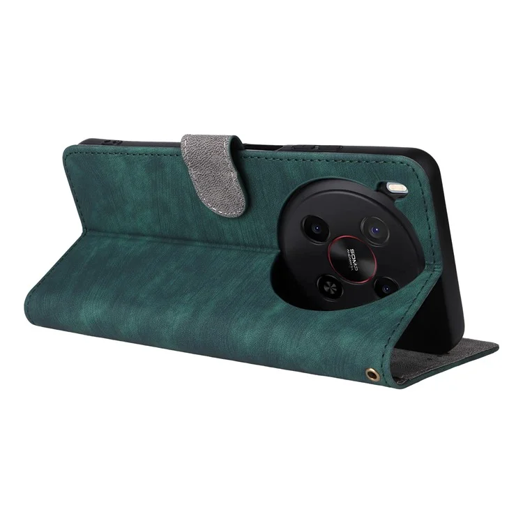 For ZTE Blade V70 Max / nubia V70 Max Case Wallet RFID Blocking PU Leather Cover Viewing Stand - Green