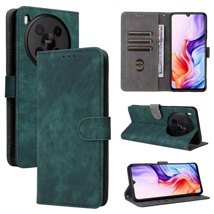 For ZTE Blade V70 Max / nubia V70 Max Case Wallet RFID Blocking PU Leather Cover Viewing Stand - Green