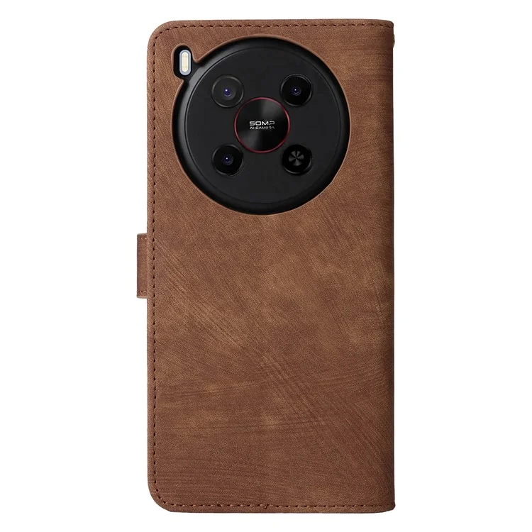 For ZTE Blade V70 Max / nubia V70 Max Case Wallet RFID Blocking PU Leather Cover Viewing Stand - Brown