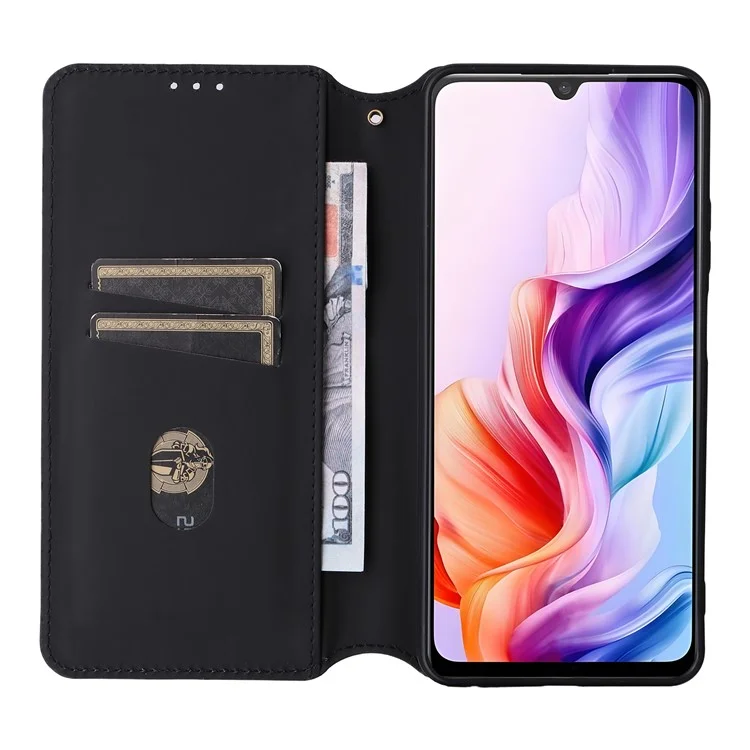 For ZTE Blade V70 Max / nubia V70 Max Case Wallet Rhombus Imprinted Leather Phone Cover - Blue