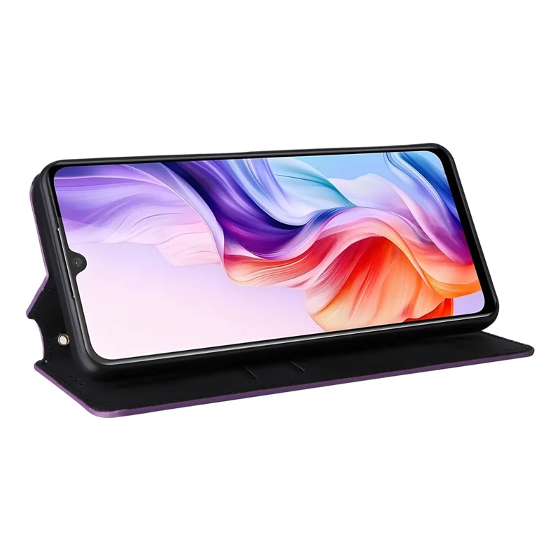 For ZTE Blade V70 Max / nubia V70 Max Case Wallet Rhombus Imprinted Leather Phone Cover - Purple