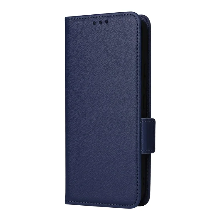 Capa Carteira Flip Textura Litchi de Couro PU Para Honor 400 - Azul Escuro