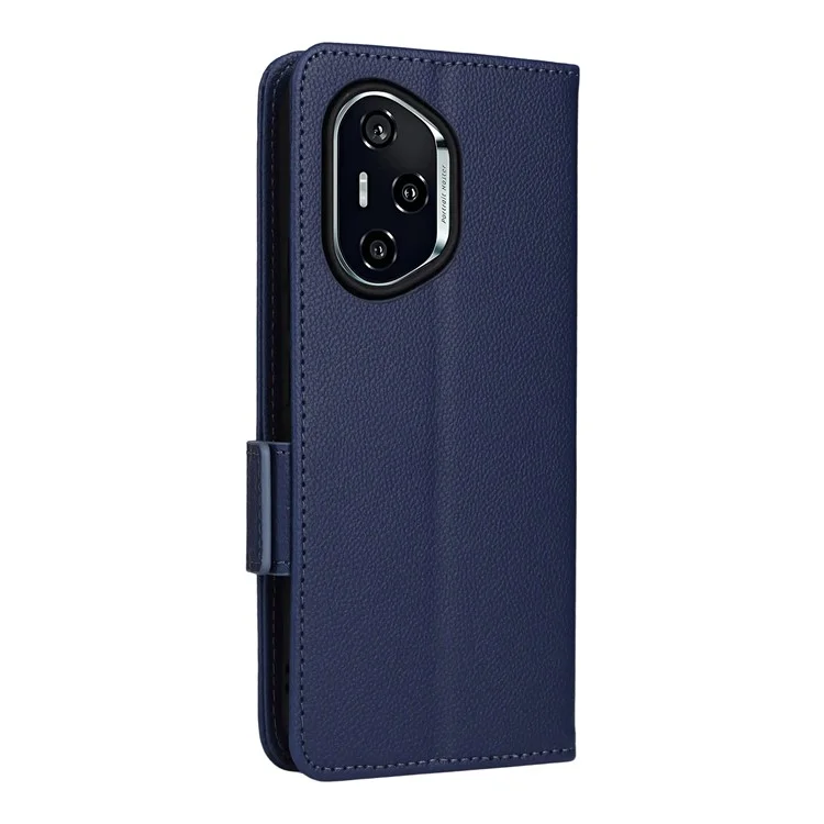Capa Carteira Flip Textura Litchi de Couro PU Para Honor 400 - Azul Escuro