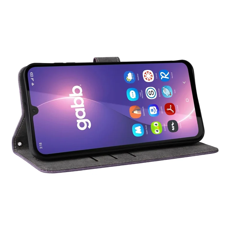 For Gabb Phone 4 Pro Case Wallet RFID Blocking PU Leather Cover Viewing Stand - Purple