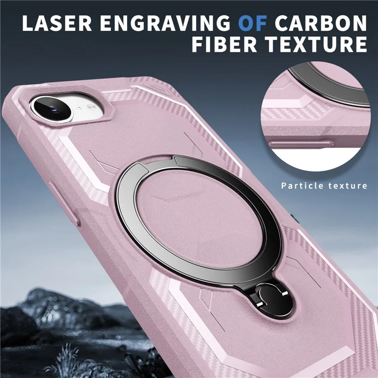 Cover per iPhone 16e Compatibile con MagSafe con Supporto Pieghevole in TPU + PC - Rosa