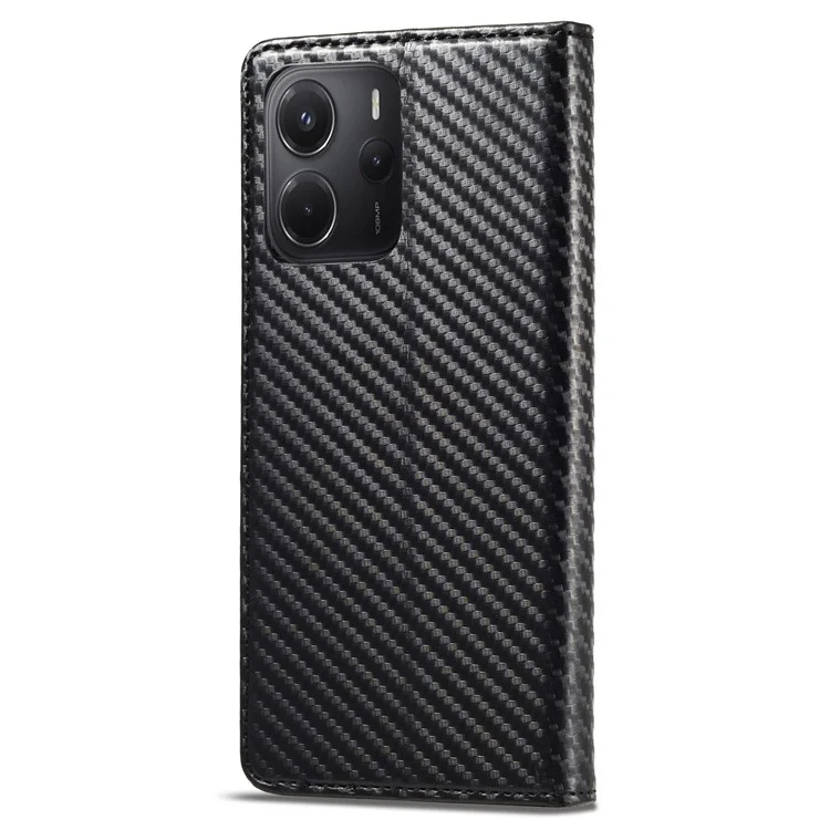 LC.IMEEKE Pour Xiaomi Redmi Note 14 5G Étui Texture Fibre de Carbone Support de Carte de Téléphone - Rayure Verticale