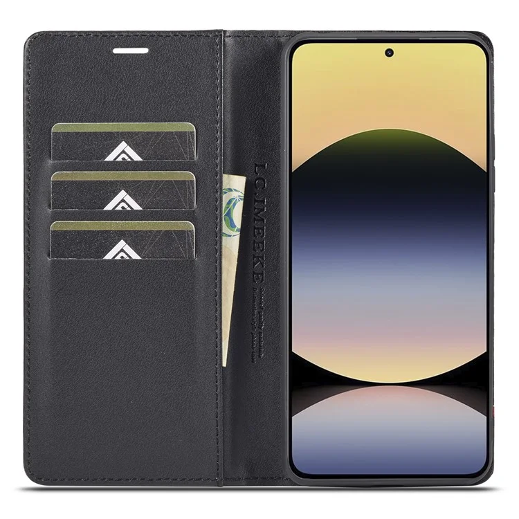 LC.IMEEKE Pour Xiaomi Redmi Note 14 5G Étui Texture Fibre de Carbone Support de Carte de Téléphone - Rayure Verticale