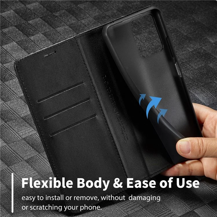 LC.IMEEKE Pour Xiaomi Redmi Note 14 5G Étui Texture Fibre de Carbone Support de Carte de Téléphone - Rayure Verticale