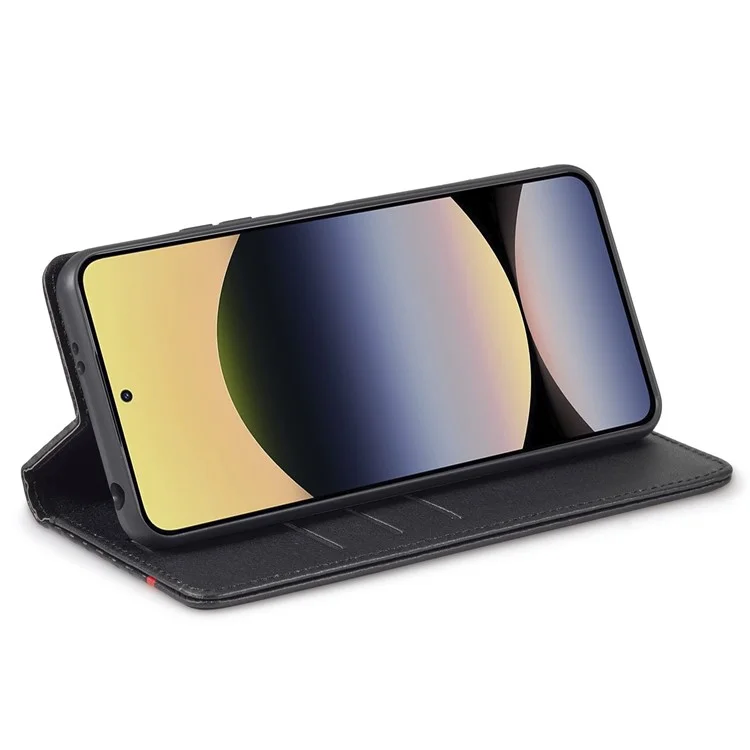LC.IMEEKE per Xiaomi Redmi Note 14 4G (164,84mm) Cover con Texture in Fibra di Carbonio Supporto Porta Carte - Righe Orizzontali