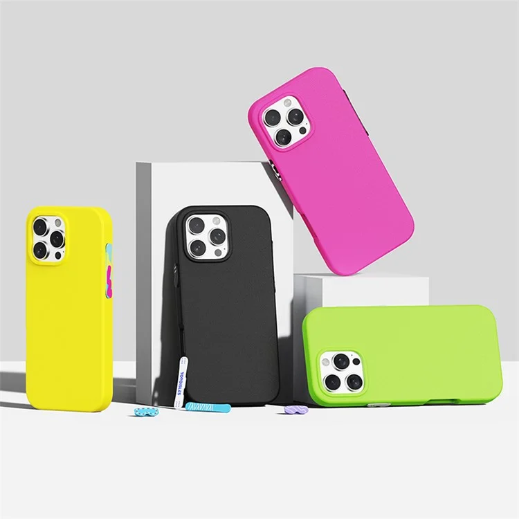 YOYOISLES Air Tec Serie Hülle für iPhone 16 Pro Max - Abnehmbare anpassbare Tasten EVA Handyhülle - Schwarz