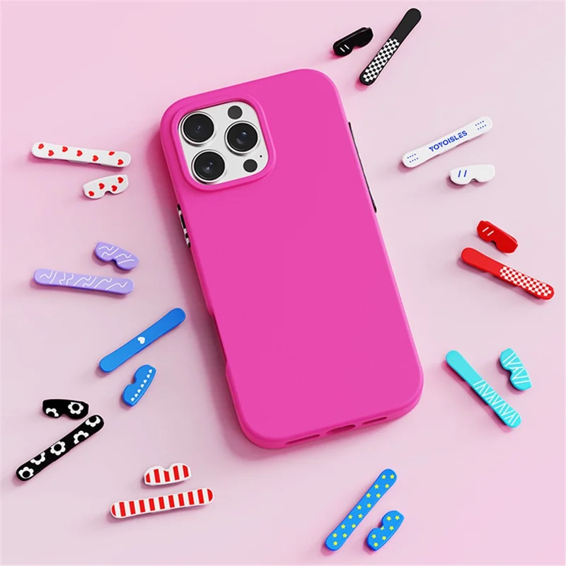 YOYOISLES Air Tec Series For iPhone 16 Pro Max Case Detachable Customizable Buttons EVA Phone Cover - Rose Pink
