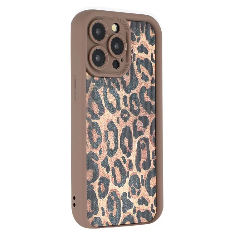 For iPhone 14 Pro Max Case Leopard Print TPU Precise Cutout Phone Cover - Brown