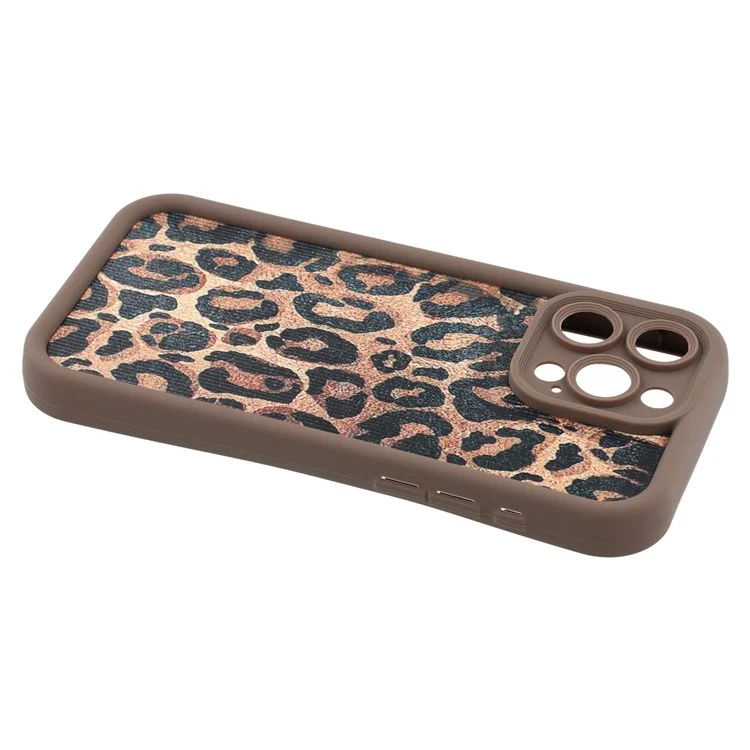 For iPhone 14 Pro Max Case Leopard Print TPU Precise Cutout Phone Cover - Brown