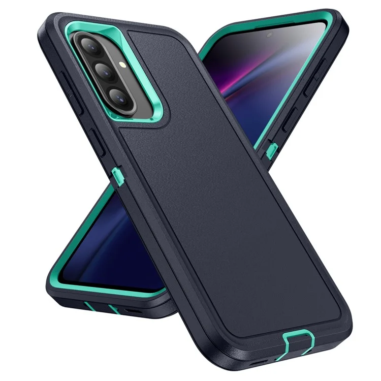 For Samsung Galaxy A56 5G Case PC + Silicone + EVA 3 in 1 Shockproof Phone Cover - Dark Blue + Light Cyan