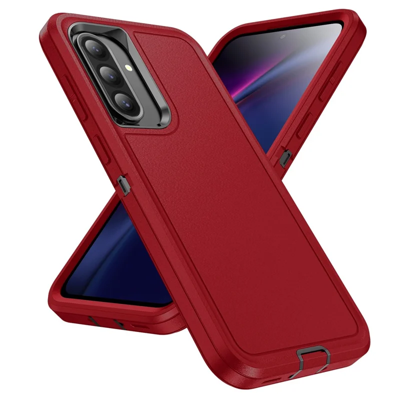 For Samsung Galaxy A36 5G Case PC + Silicone + EVA 3 in 1 Shockproof Phone Cover - Red + Black