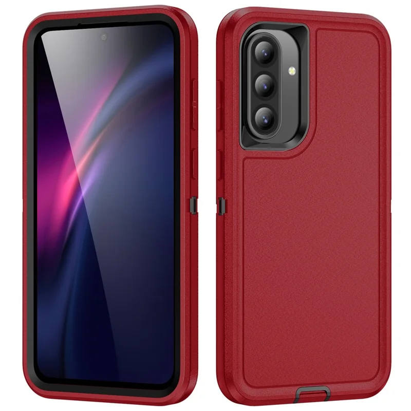 For Samsung Galaxy A36 5G Case PC + Silicone + EVA 3 in 1 Shockproof Phone Cover - Red + Black
