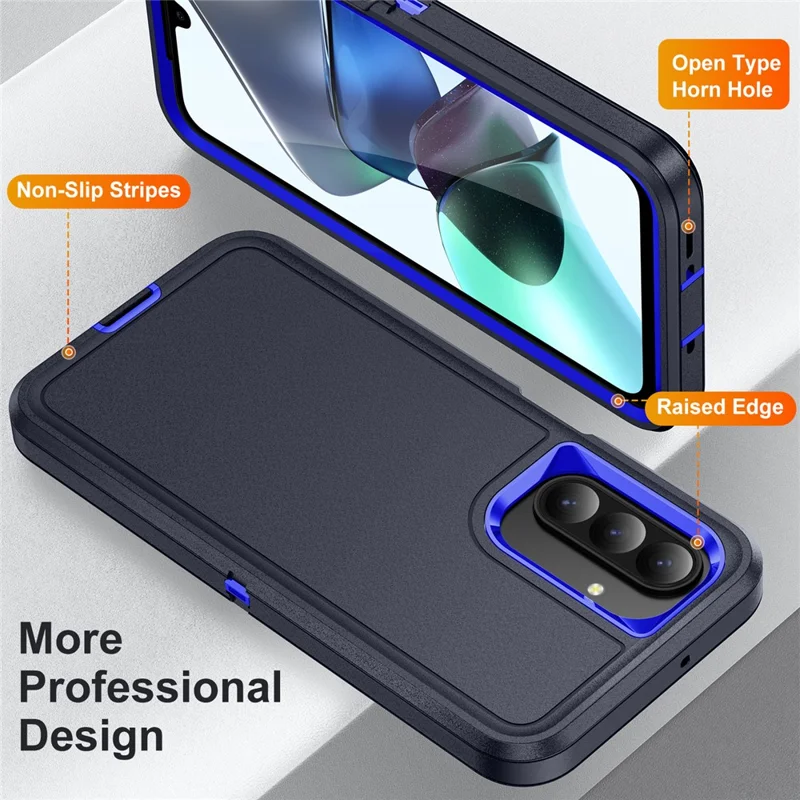 For Samsung Galaxy A26 5G Case PC + Silicone + EVA 3 in 1 Shockproof Phone Cover - Dark Blue + Sapphire