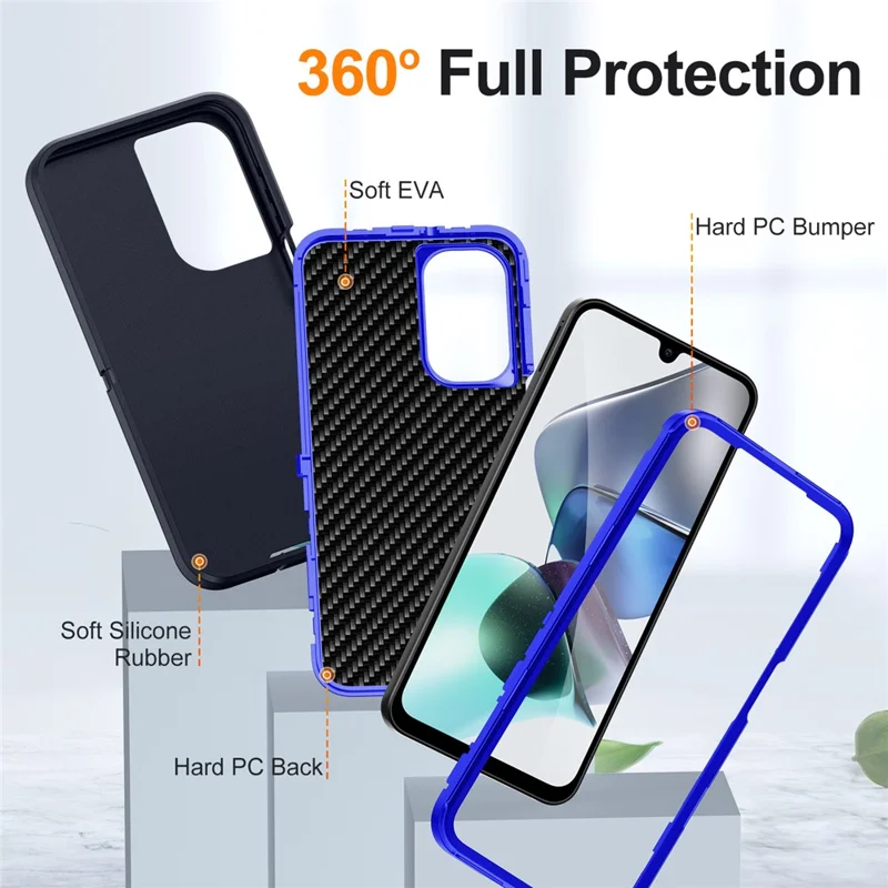 For Samsung Galaxy A26 5G Case PC + Silicone + EVA 3 in 1 Shockproof Phone Cover - Dark Blue + Sapphire