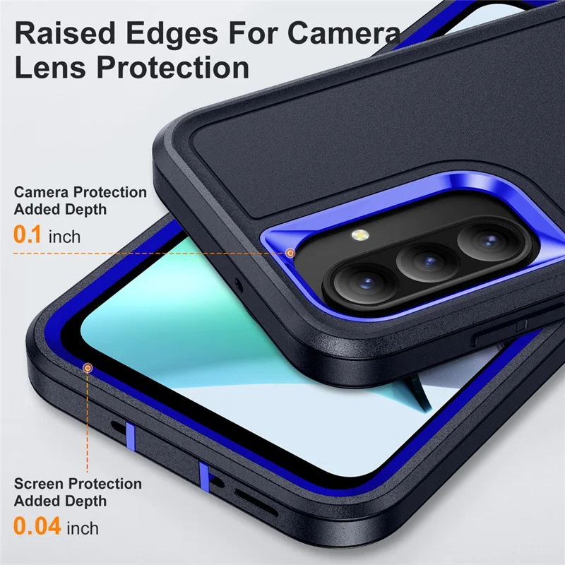 For Samsung Galaxy A26 5G Case PC + Silicone + EVA 3 in 1 Shockproof Phone Cover - Dark Blue + Sapphire