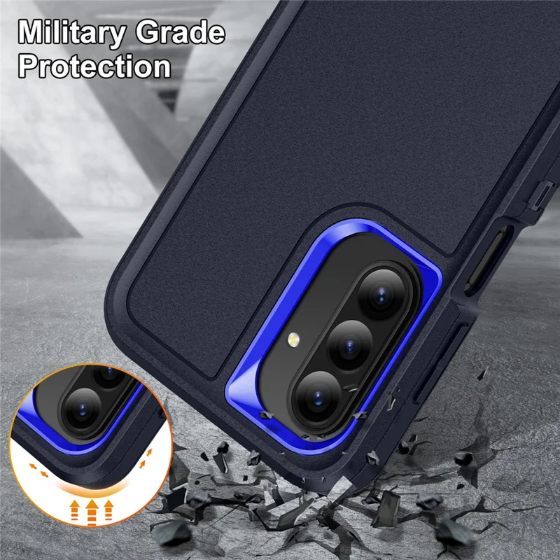 For Samsung Galaxy A26 5G Case PC + Silicone + EVA 3 in 1 Shockproof Phone Cover - Dark Blue + Sapphire