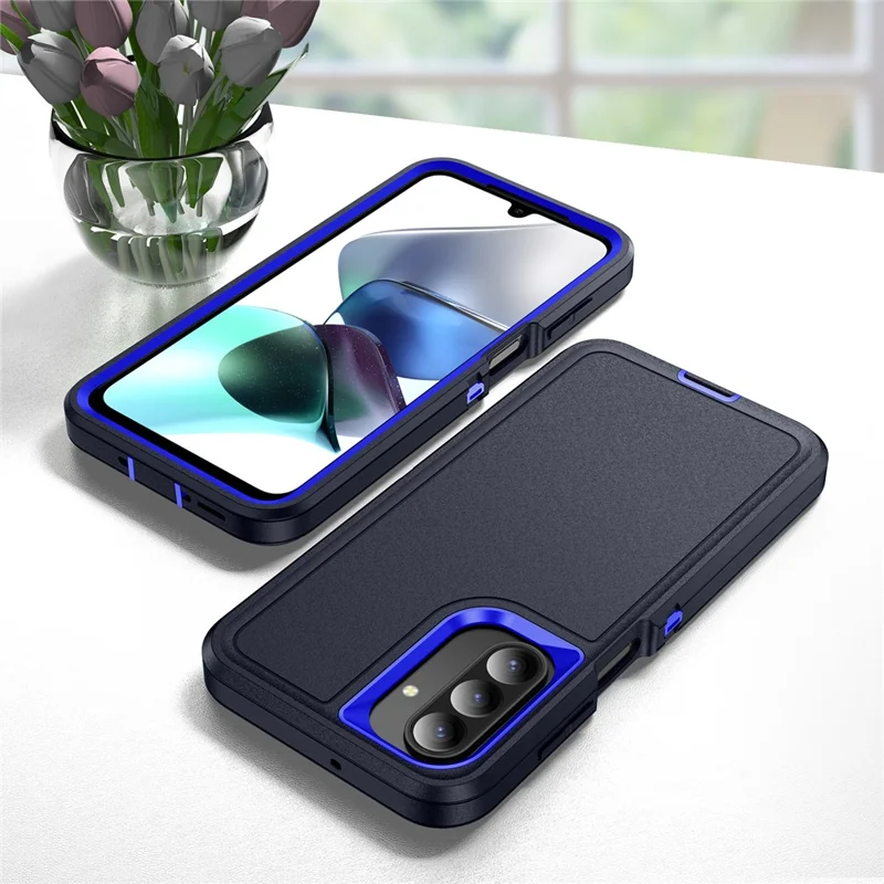 For Samsung Galaxy A26 5G Case PC + Silicone + EVA 3 in 1 Shockproof Phone Cover - Dark Blue + Sapphire