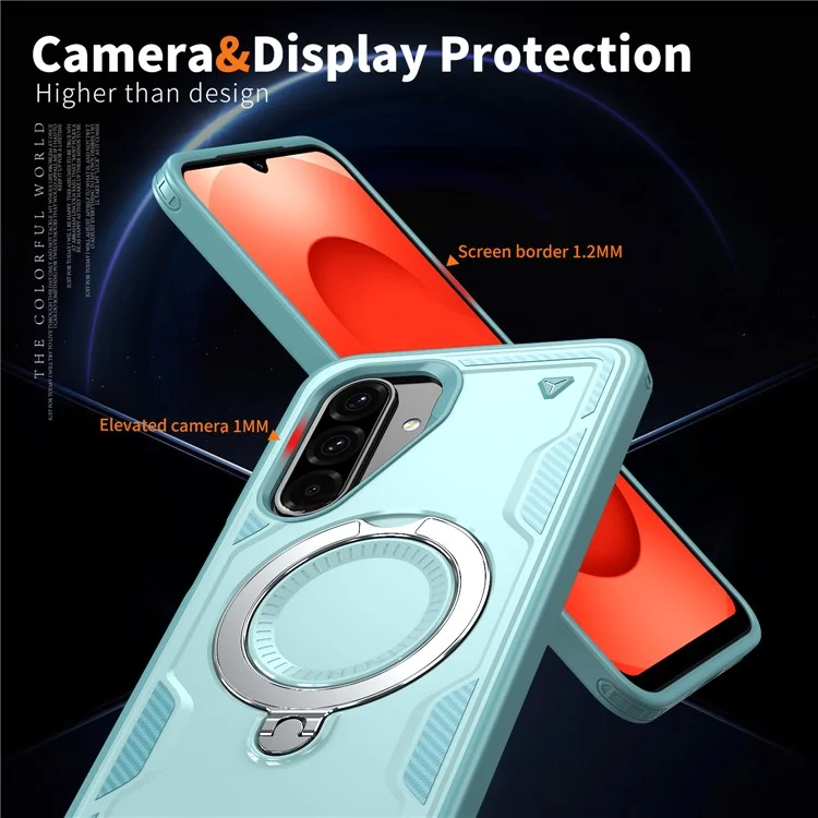 Capa para Samsung Galaxy A26 5G Compatível com MagSafe Proteção Militar PC + TPU com Suporte - Azul Bebê