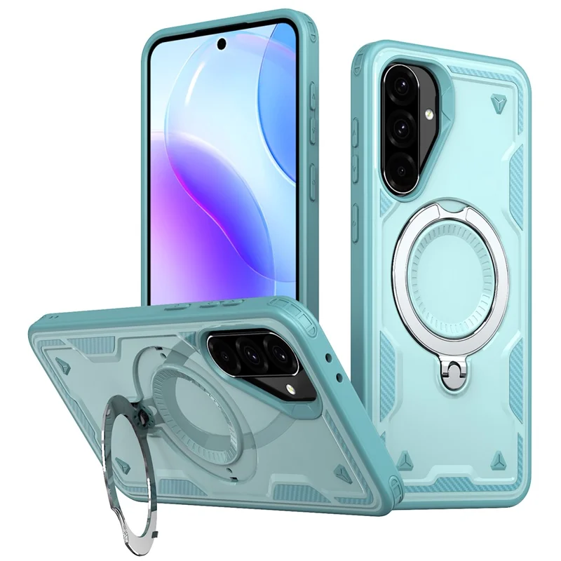 For Samsung Galaxy A36 5G Case Compatible with MagSafe Military Protection PC + TPU Kickstand Phone Cover - Baby Blue